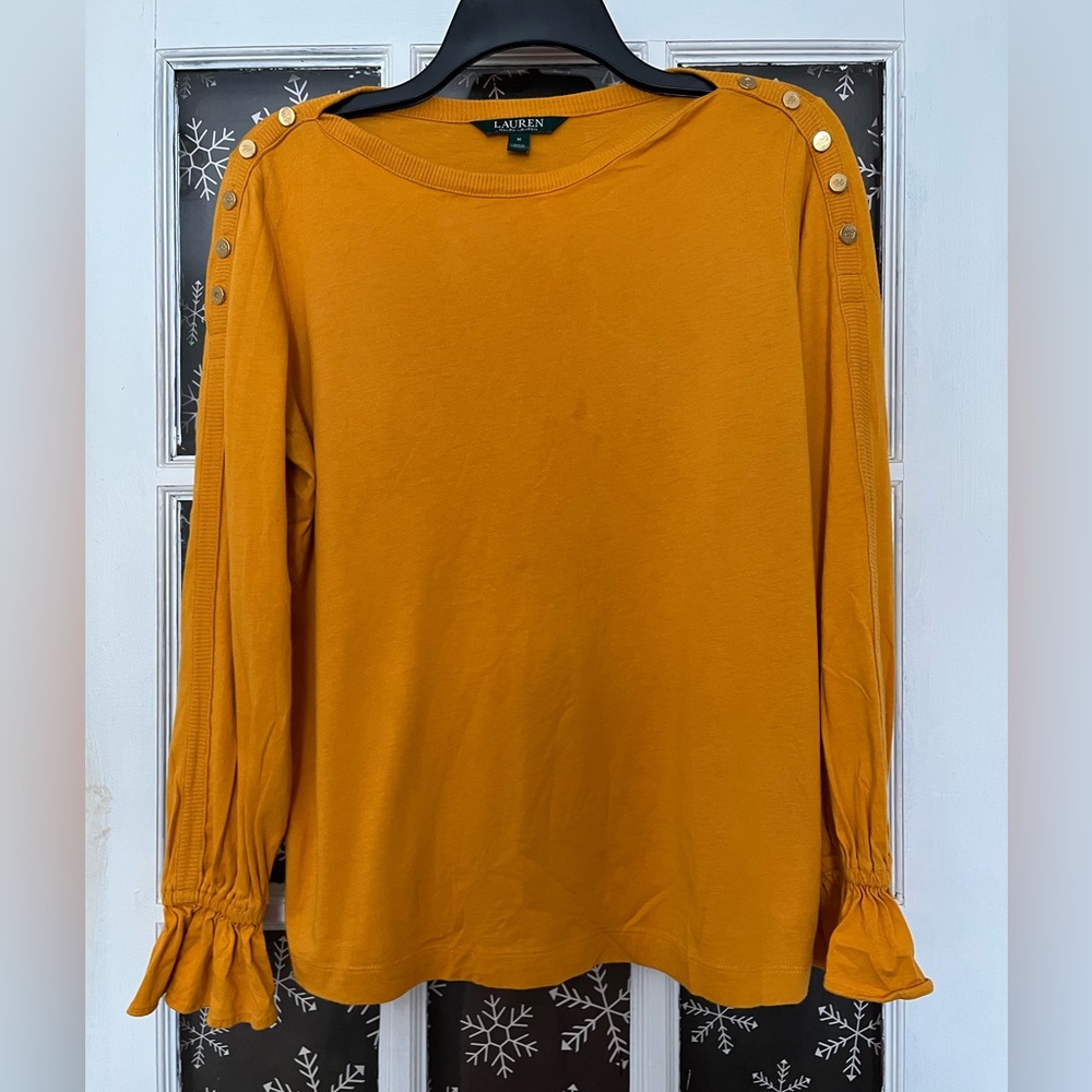 Lauren by Ralph Lauren, women’s medium, gold long sleeve